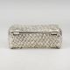 Handcrafted White Metal Jewelry Box Velvet Lined Storage Case